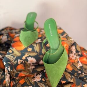 Marc Fisher Vibrant Green Mules